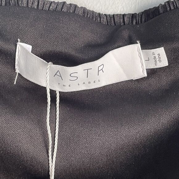 NEW ASTR The Label Strapless Textured Dress Sz L Bodycon Black Midi Formal Party - Picture 5 of 13